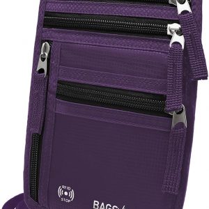 Neck Wallet, RFID Blocking Passport Holder for Travel, Waterproof and Slim Pouch with Adjustable Neck Strap for Men, Women to Secure Cash and Credit Cards, 8″ × 8.5″