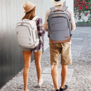 LOVEVOOK Travel Backpack for Women & Men, 40L Carry on Backpack Airline Approved, Large TSA Personal Item Travel Bag fits 17.3″ Laptop, Business Weekender Bag for Essentials, 4Pcs