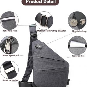 Anti Theft Travel Bag,Anti Theft Crossbody Bag, Sling Bag Travel Crossbody Bag for Women Men