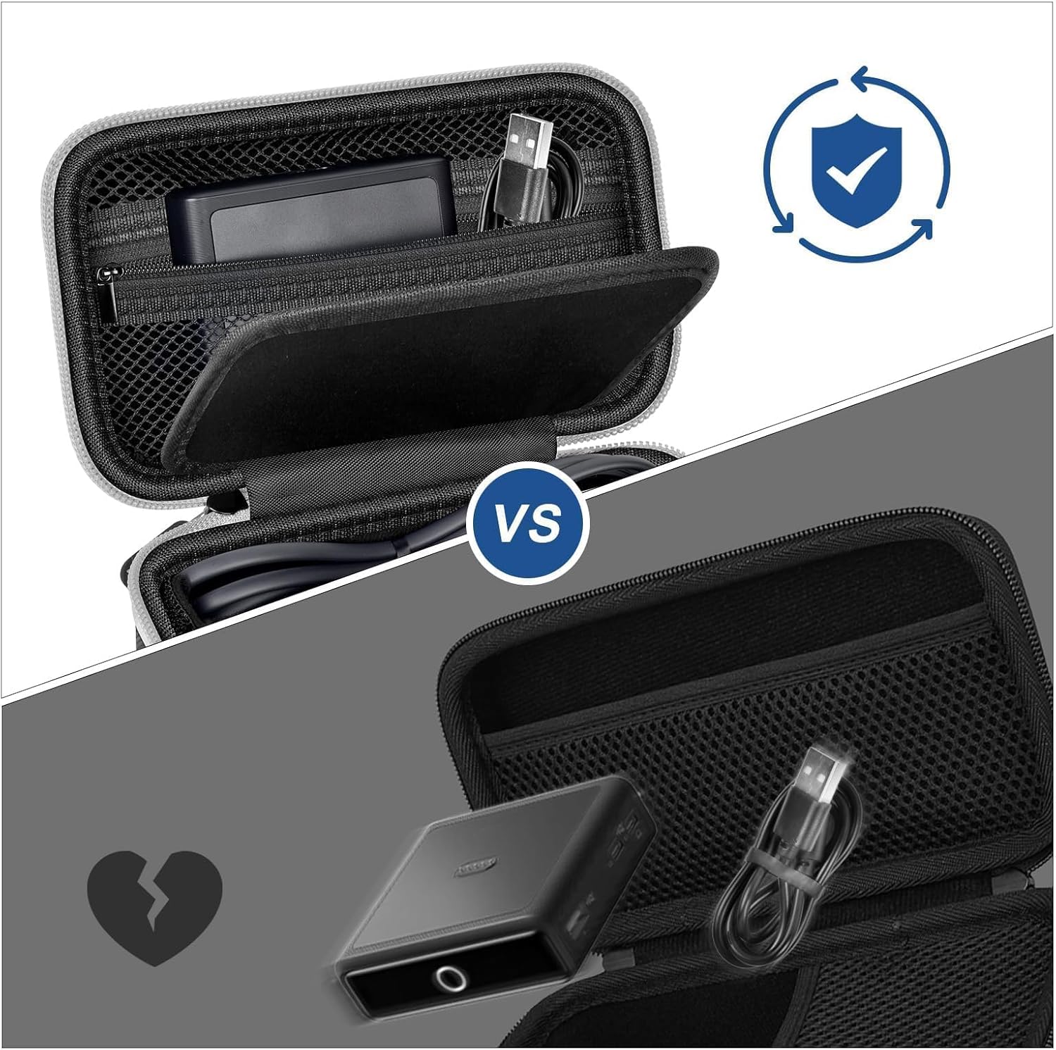 Case Compatible with Anker Prime Power Bank 26250, 27650, 20100, 25000mAh & Charging Base, Storage Travel Holder for Anker Laptop 737 Portable Chargers Prime USB C Cable, Adapter (Box Only)-Black - Image 6