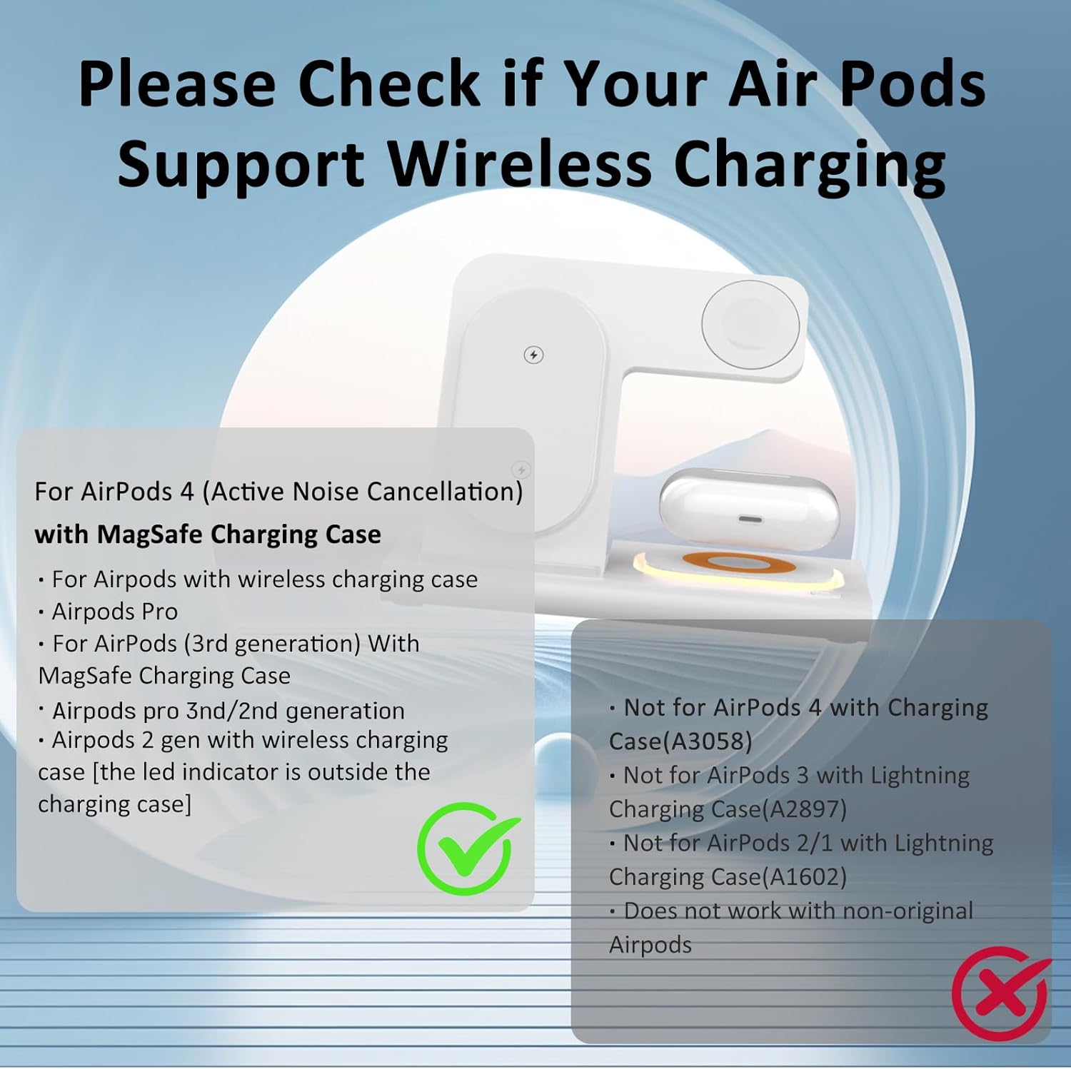 3 in 1 Foldable Charging Station for Apple Products,Wireless Charger for iPhone 17 16 15 14 13 12 Pro Max,Travel Dock Adapter&Light for iWatch Series 11 10 9 Ultra 3/2 SE 3/2,for AirPods 4 3 2 Pro 3/2 - Image 2