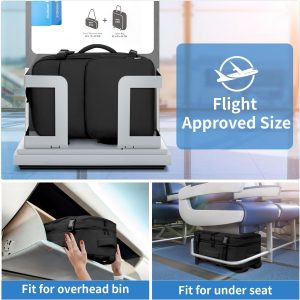 ZOMFELT Travel Backpack for Women Men, Carry on Backpack, TSA 15.6 inch Laptop Backpack Flight Approved, Personal Item Travel Bag Nurse Bag Casual Daypack for Weekender Business Trip, Black