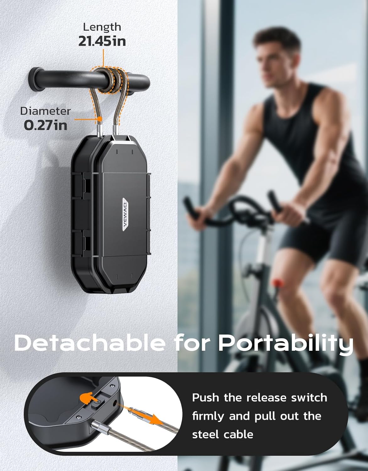 Portable Travel Safe Lock Box Waterproof & Durable, 4-Digit Combination Anti-Theft Personal Beach Safe with Removable Steel Cable, Small Security Case Lock Box for Beach/Travel/Hotel/Dorm - Image 4