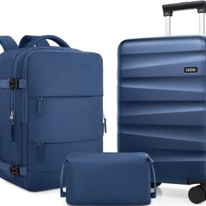 UKEIN Luggage Set with Backpack,Polycarbonate Carry On Luggage Airline Approved with Spinner Wheels, Hardshell Travel Suitcase with TSA Lock,Suitcase Set 3 Piece