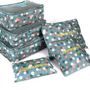 Packing Cubes 6 PCS Travel Accessories Travel Luggage Packing Organizers Bags for Backpack Suitcases, Blue Flower