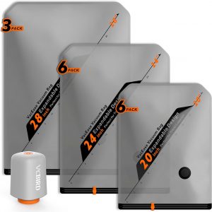 Rechargeable Wireless Pump Travel Storage Bags Set – 15 Pack Portable Space Saver Bags for Travel & Home – Vacuum Compression Packing Seal for Clothes, Blankets, Seasonal Storage