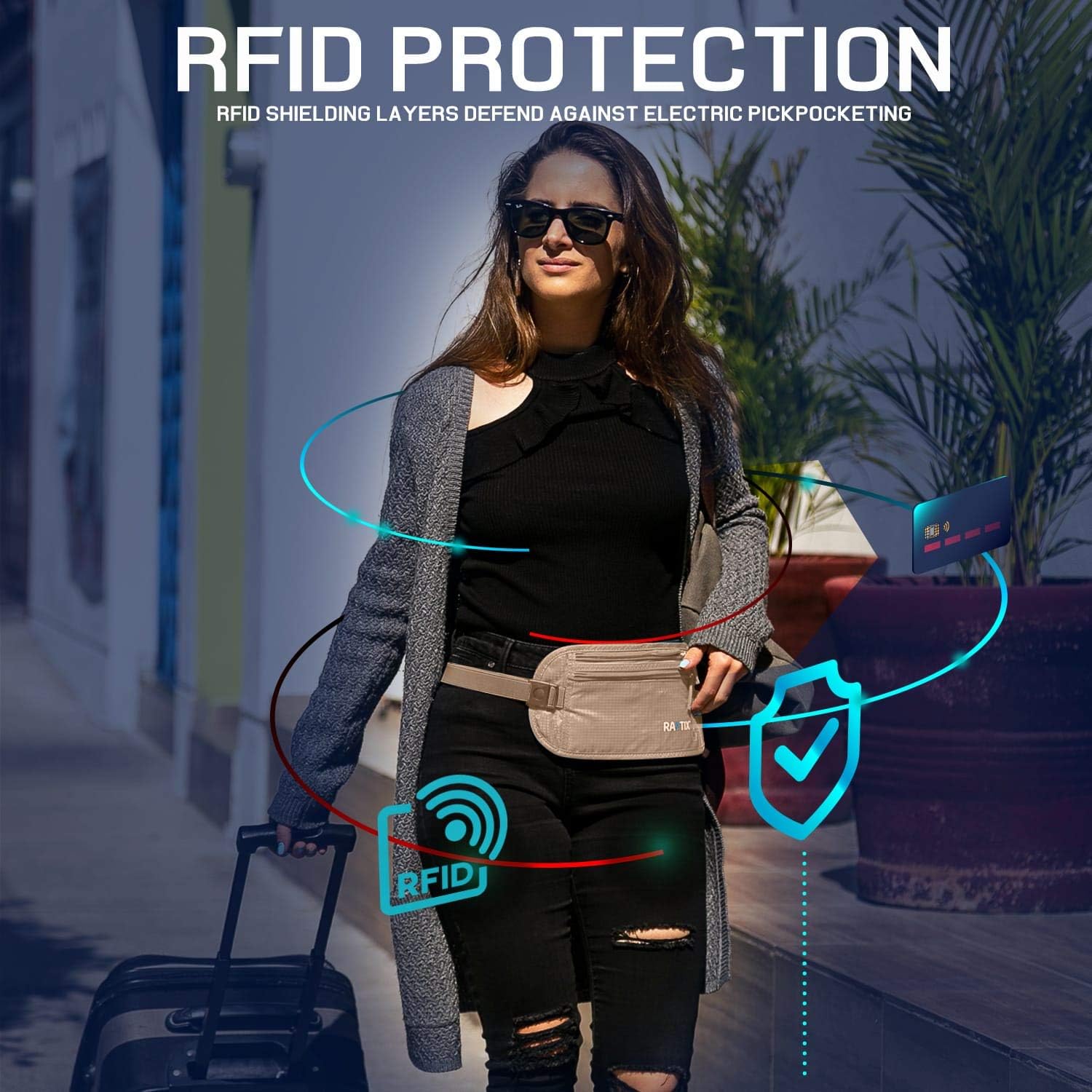 Money Belt For Travel Wallet Belt Passport Holder Travel Pouch to Protect You With RFID Transmissions –Secure, Hidden - Image 7