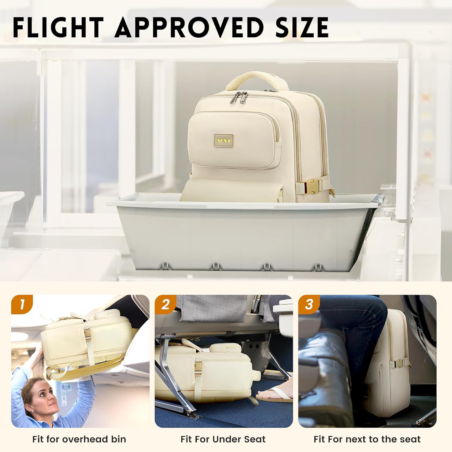 XQXA Backpack For Women Men Flight Approved, Carry on Backpack Bag Luggage, Personal Item Backpack Bag, TSA 15.6inch Laptop Backpack Casual Daypack for travel, work, daily life, business trips