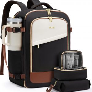 LOVEVOOK Travel Backpack for Women, 40L Carry On Backpack Flight Approved, Large Personal Item Bag Fits 17 inch Laptop, TSA Approved Luggage with 3 Packing Cubes,Waterproof Weekender Gym Daypack