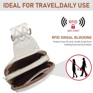 DIOMO Anti Theft Small Sling Bag for Women Cross Body Bag Trendy, RFID Fanny Packs Vegan Leather for Women Travel Belt Purse