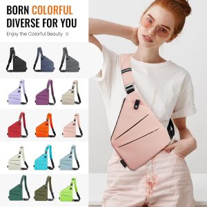 WANDER PLUS® Anti Theft Crossbody Travel Bag for Women Men, Multi-Pocket Crossbody Bag, Slim Sling Bag with Adjustable Strap