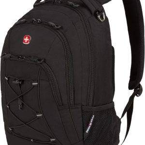 SwissGear 1186 Special Edition 13” Laptop Backpack Black – Compact Tech Bag with Reflective Accents – Multiple Organizer Pockets with Bungee Cords & D-ring Attachment Point