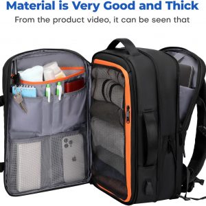 Carry On Travel Backpack for Airplanes | 35L Suitcase Backpack Luggage Business Weekender Bag – Expandable Travel Carry On Flight Approved for Men Women – Black