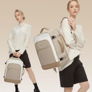 LOVEVOOK Large Travel Backpack for Women, TSA Carry on Backpack for Airplanes, 40L Personal Item Travel Bag for Women fits 17″ Laptop,Waterproof Carry on Bag Airplane Approved with 3 Packing Cubes