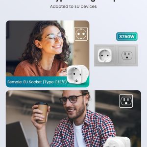 LENCENT 2 Pack Europe to US Plug Adapter,European to USA Adapter, American Outlet Plug Adapter, EU to US Adapter, Europe to USA Travel Plug Converter