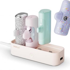 iWALK LinkPod Station for iWALK LinkPod Portable Charger 4500mAh, 4800mAh,5000mAh Power Bank for iPhone Charging Station Multiple USB-C Family-Sized Charger Station for Home(Station Only), Pink
