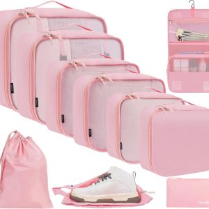 BAGAIL 6 Set/8 Set/10 Set Packing Cubes Various Sizes Packing Organizer for Travel Accessories Luggage Carry On Suitcase