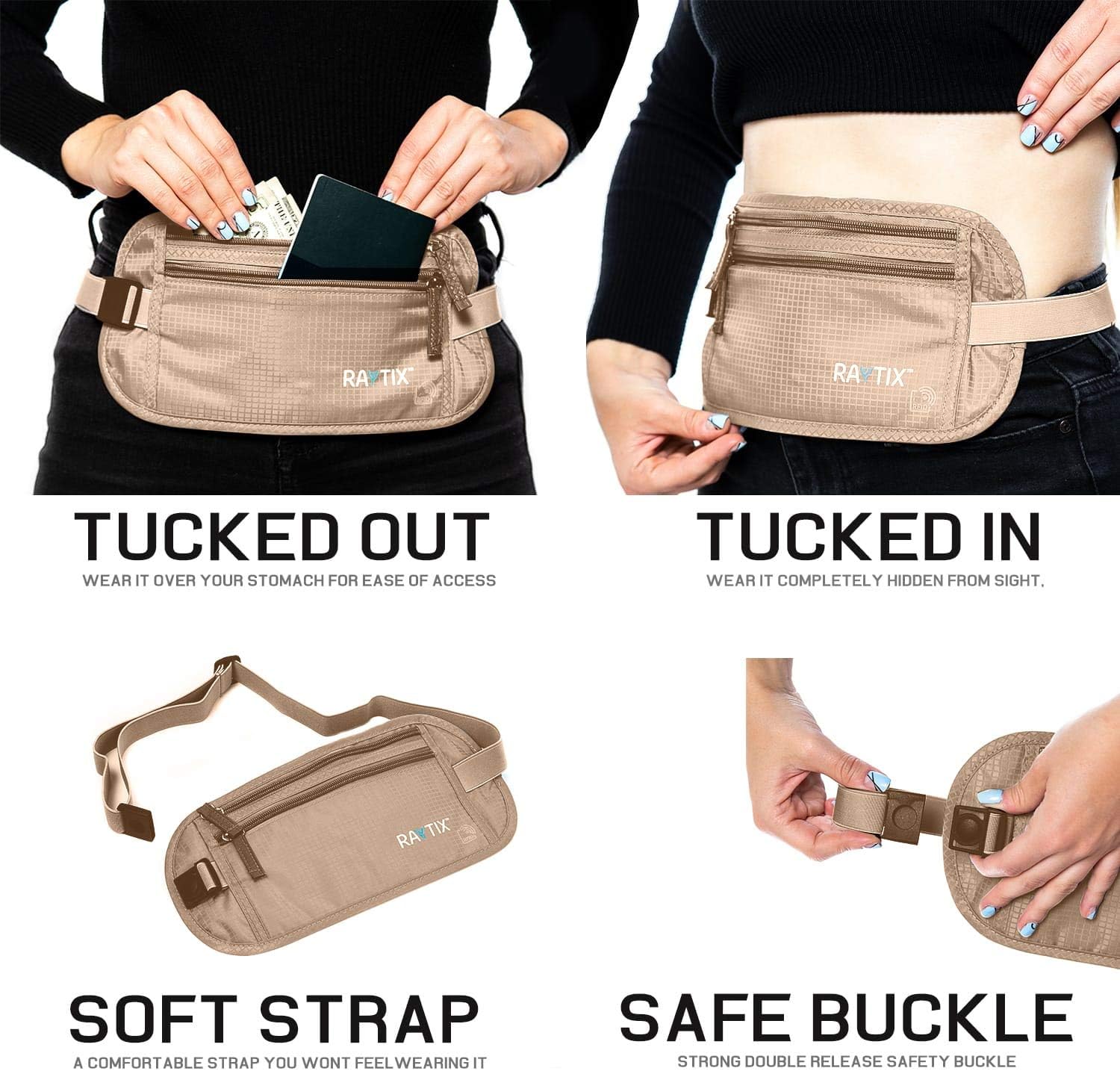 Money Belt For Travel Wallet Belt Passport Holder Travel Pouch to Protect You With RFID Transmissions –Secure, Hidden - Image 3