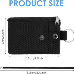 RFID Blocking Small Neck Wallet Travel Neck Wallet with Lanyard Keychain Water Resistant Zipper ID Case Pouch Badge Holder with ID Window for Women Men Boys Girls Cards Coin Daily Use