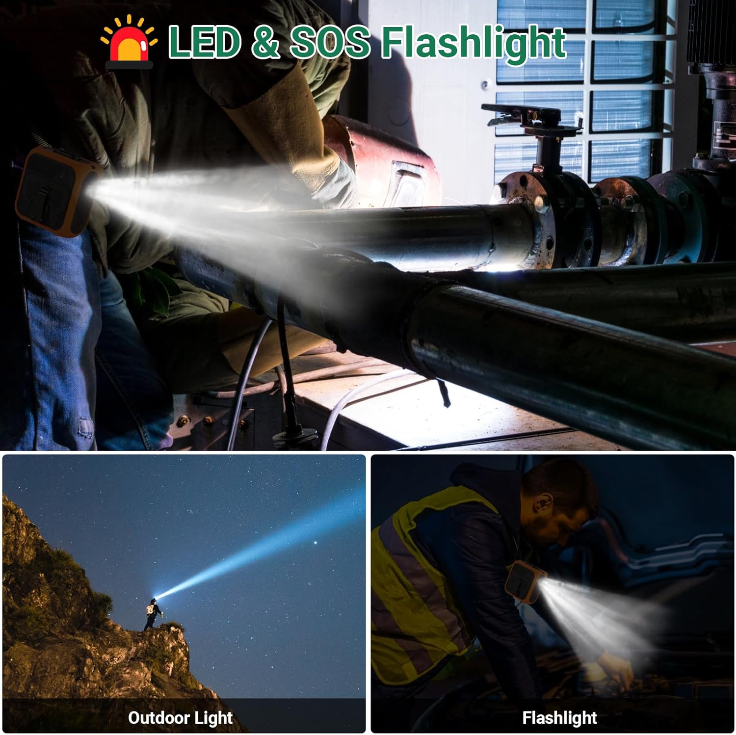 Portable Waist Fan with 5 Speeds & LED Flashlight & 10000mAh Power Bank for Smart Phone Birthday Gift Personal Waist Belt Wearable Cooling Fans for Outdoor Camping Travel Adventure - Image 5