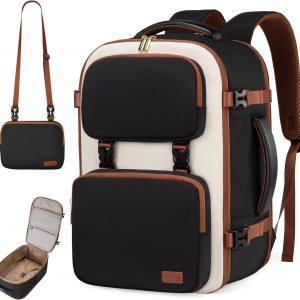 LOVEVOOK Travel Backpack for Women Men, TSA Carry on Backpack Flight Approved 40L Fits 17 Inch Laptop, Waterproof Personal Item Travel Bag Business Weekender Daypack with Detachable Crossbody Bag