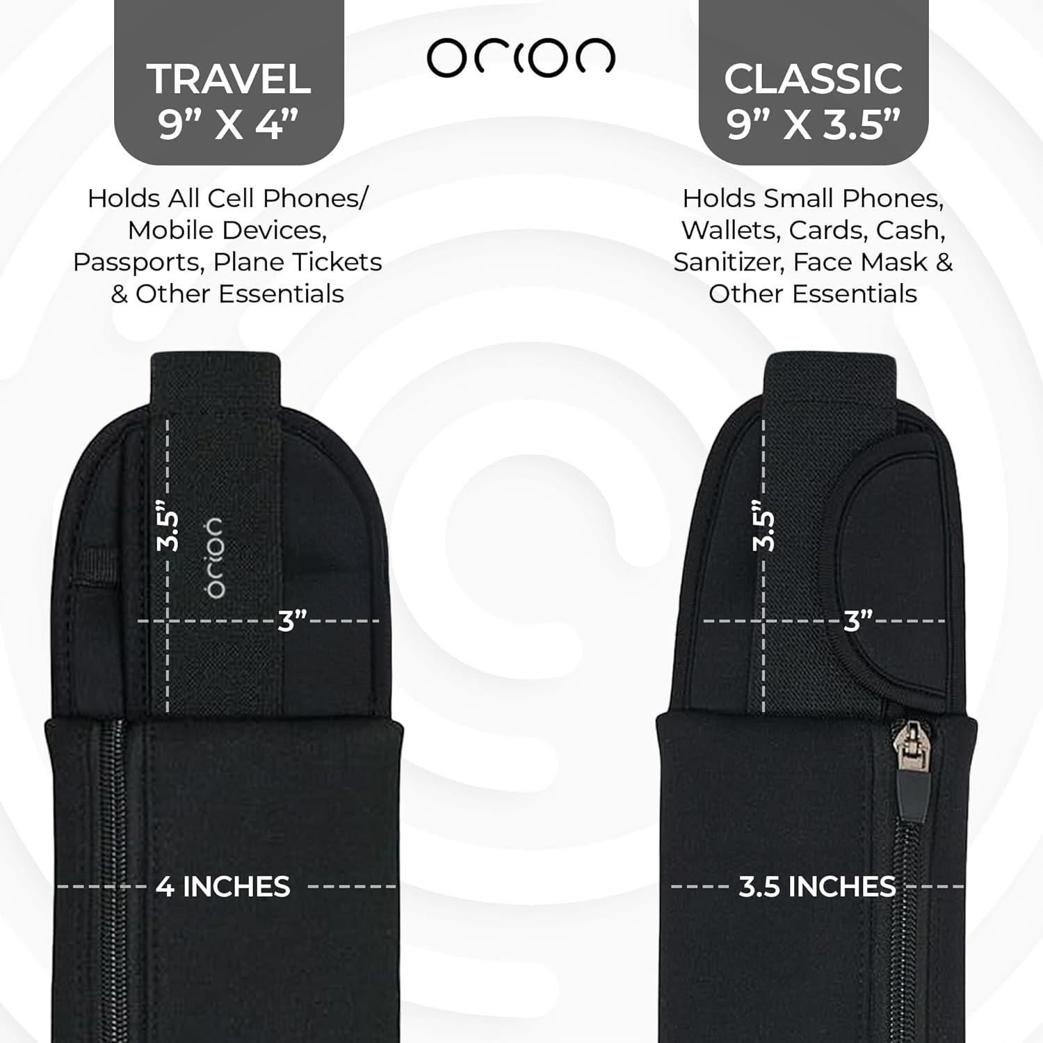 The Belt of Orion Running Belt & Slim Fanny Pack for Men & Women Anti-theft Passport Holder & Money Belt For Travel - Comfortable Phone Holder For Running, Hiking, & at the GYM - Travel 9"x4" - Image 4