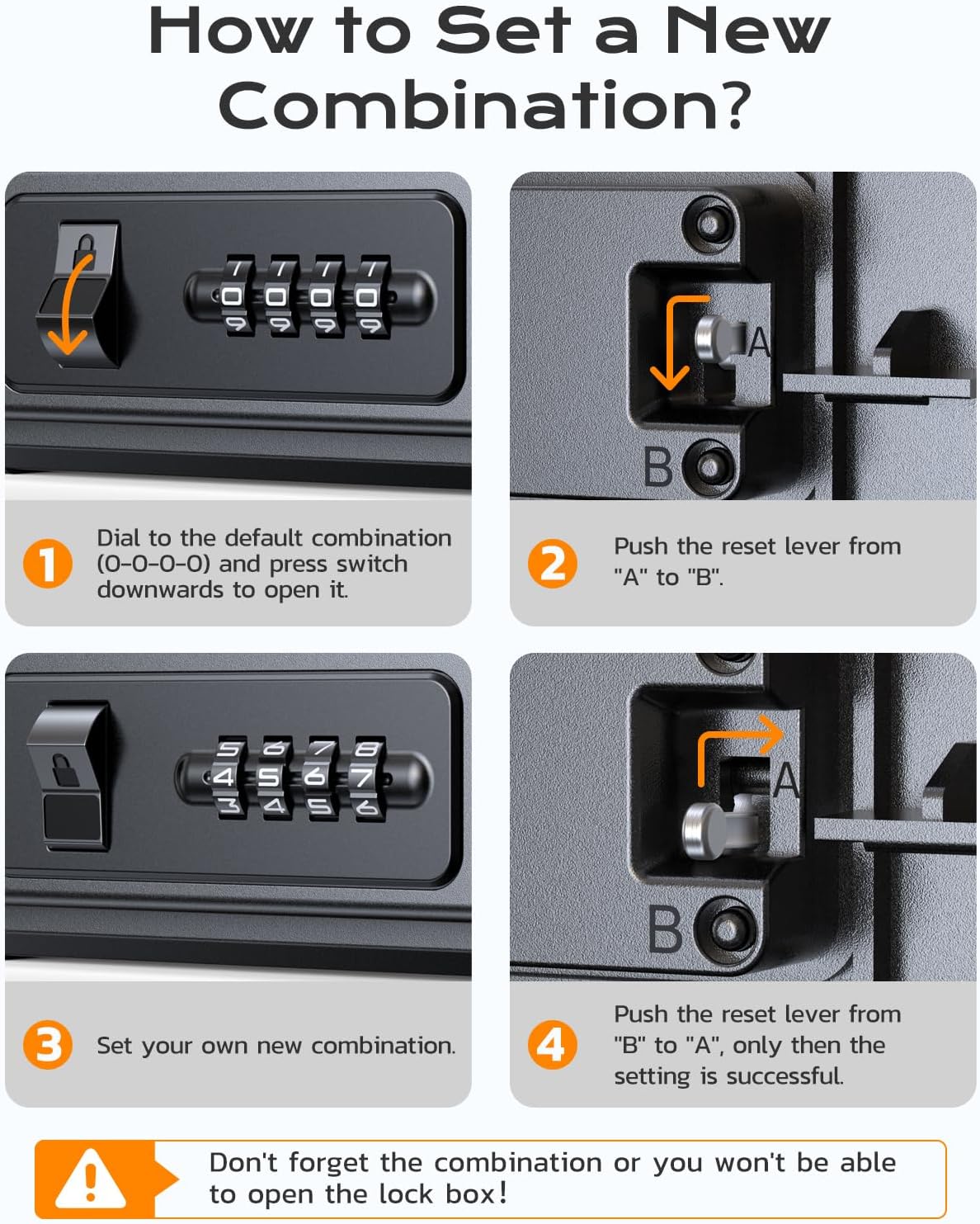 Portable Travel Safe Lock Box Waterproof & Durable, 4-Digit Combination Anti-Theft Personal Beach Safe with Removable Steel Cable, Small Security Case Lock Box for Beach/Travel/Hotel/Dorm - Image 6