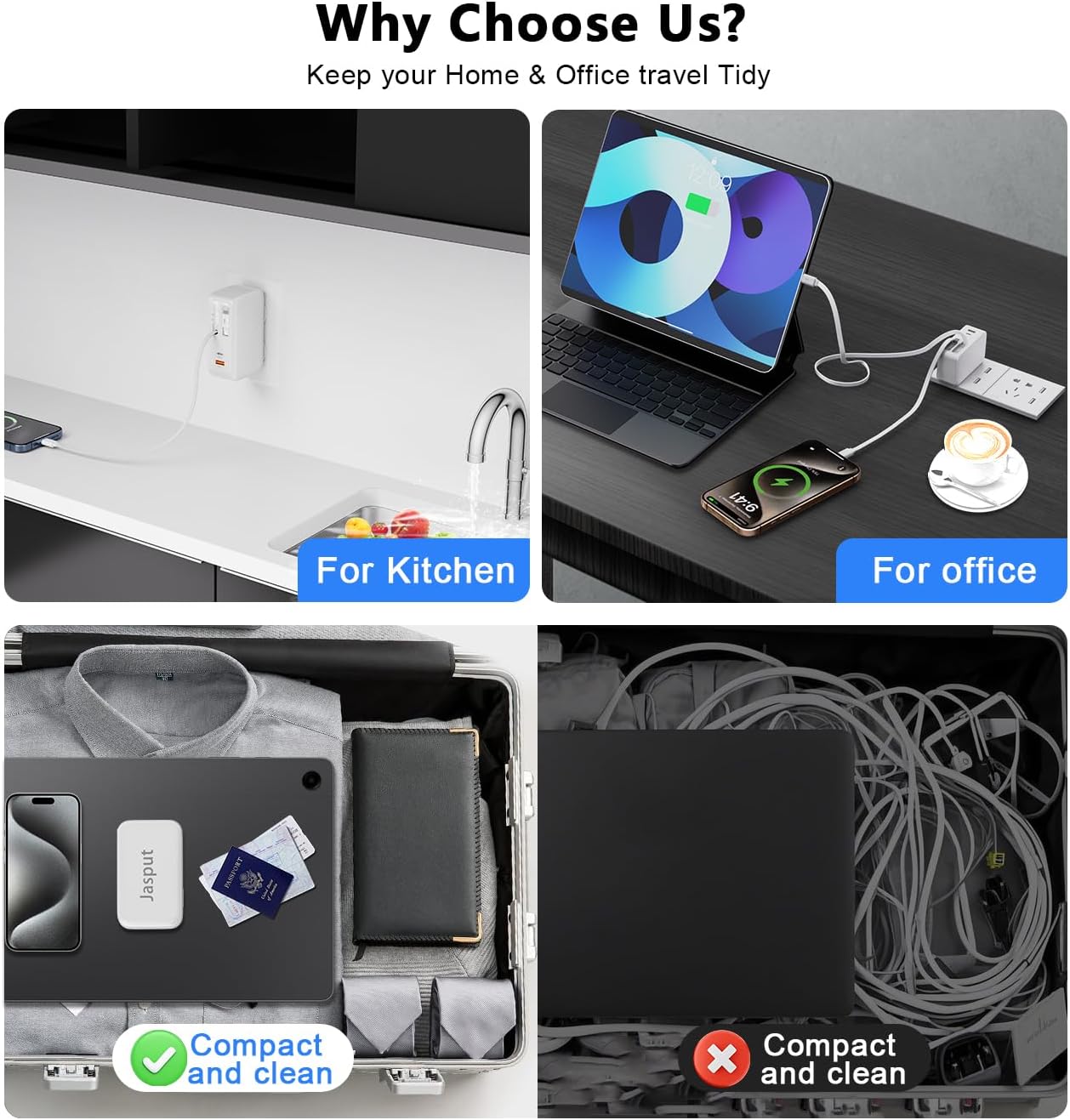 4 in 1 Retractable Wall Charger with Dual Cables,40W Retractable Phone Charger Wall Plug with Dual USB Ports,20W USB C Chargers Block Fast Charging for iPhone 17 16 15 14 13,LG, Galaxy S24 23,Pixel - Image 4