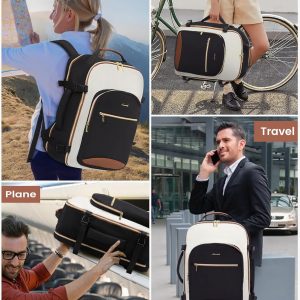 LOVEVOOK Large Travel Backpack for Women & Men, 40L Carry on Backpack for Airplanes, TSA Personal Item Travel Bag fits 17″ Laptop, Waterproof Travel Essentials Airline Approved with 3 Packing Cubes