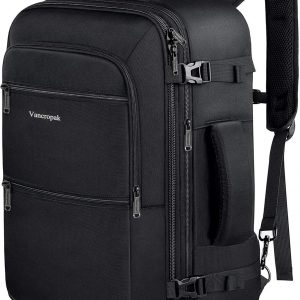 Vancropak Carry On Backpack, 40L Expandable Extra Large Travel Backpack, Flight Approved Water Resistant Luggage Suitcase Daypack, Lightweight College Business Weekender Bag for Men & Women, Black