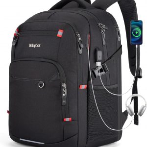 40L Expandable Laptop Backpack, Anti-thief Travel Backpack with USB Charging Port, Airline Approved Business Waterproof Carry on Luggage, Fits 15.6″ Laptop for Men Women