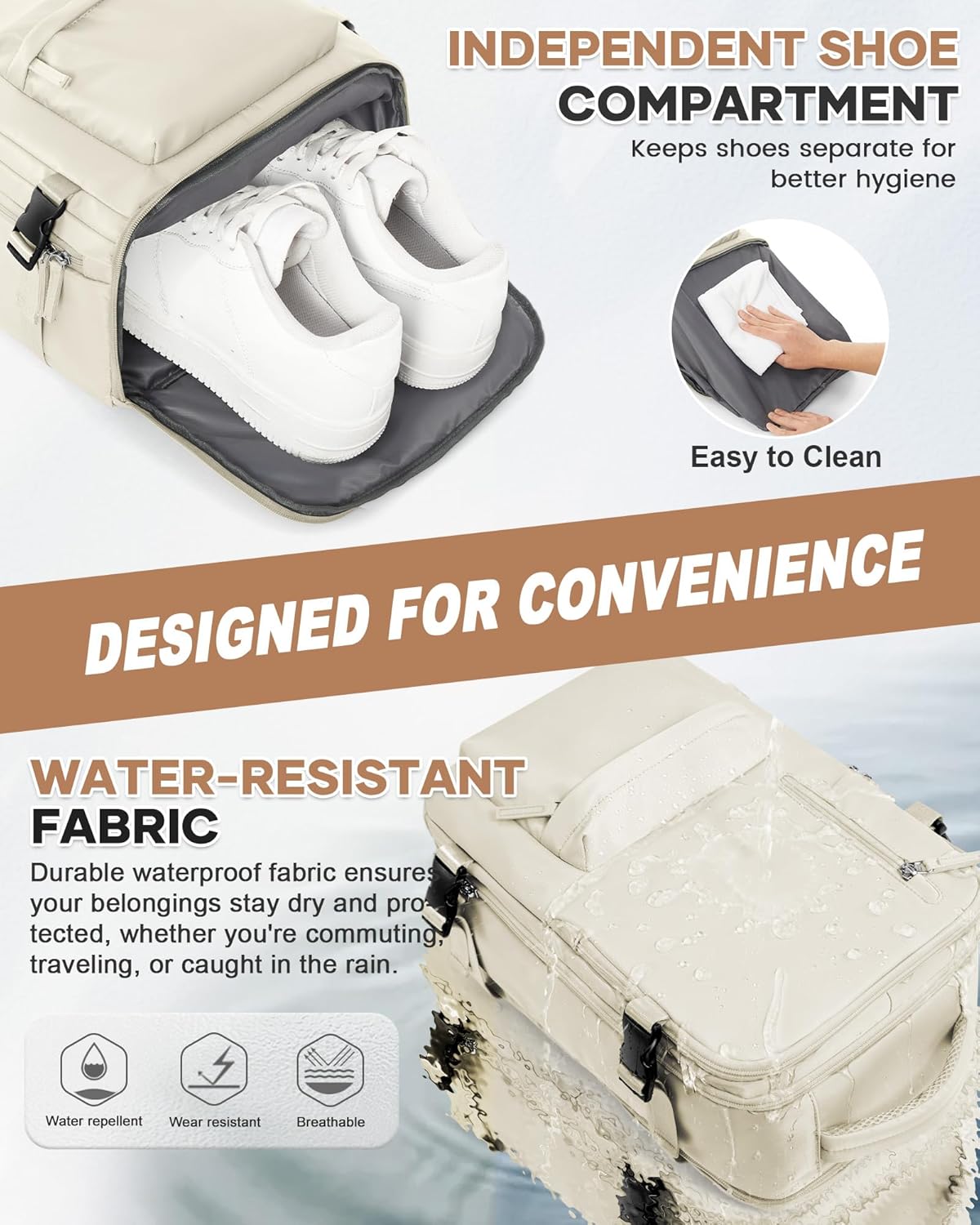 WONHOX Large Travel Backpack Carry on Flight Approved Laptop Work Business Backpack for Women Men Mochila de Viaje - Image 4