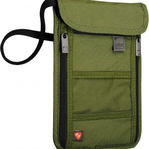 Lewis N. Clark Men’s RFID Blocking Stash Wallet, Travel Neck Pouch Passport Holder for Women & Men, Olive, One Size