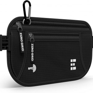 Money Belt for Secure Travel – RFID Blocking Slim Passport Holder – Hidden Waist Pouch for Cash, Credit Cards, Documents – Concealable Under Clothes, Water-Resistant Slim Fanny Pack for Men and Women