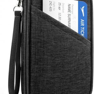 Passport Holder Family RFID Travel Document Organizer for Women Waterproof Passport Wallet Men Portable Case for Cards, Boarding Pass, ID, Money, Tickets with Zipper