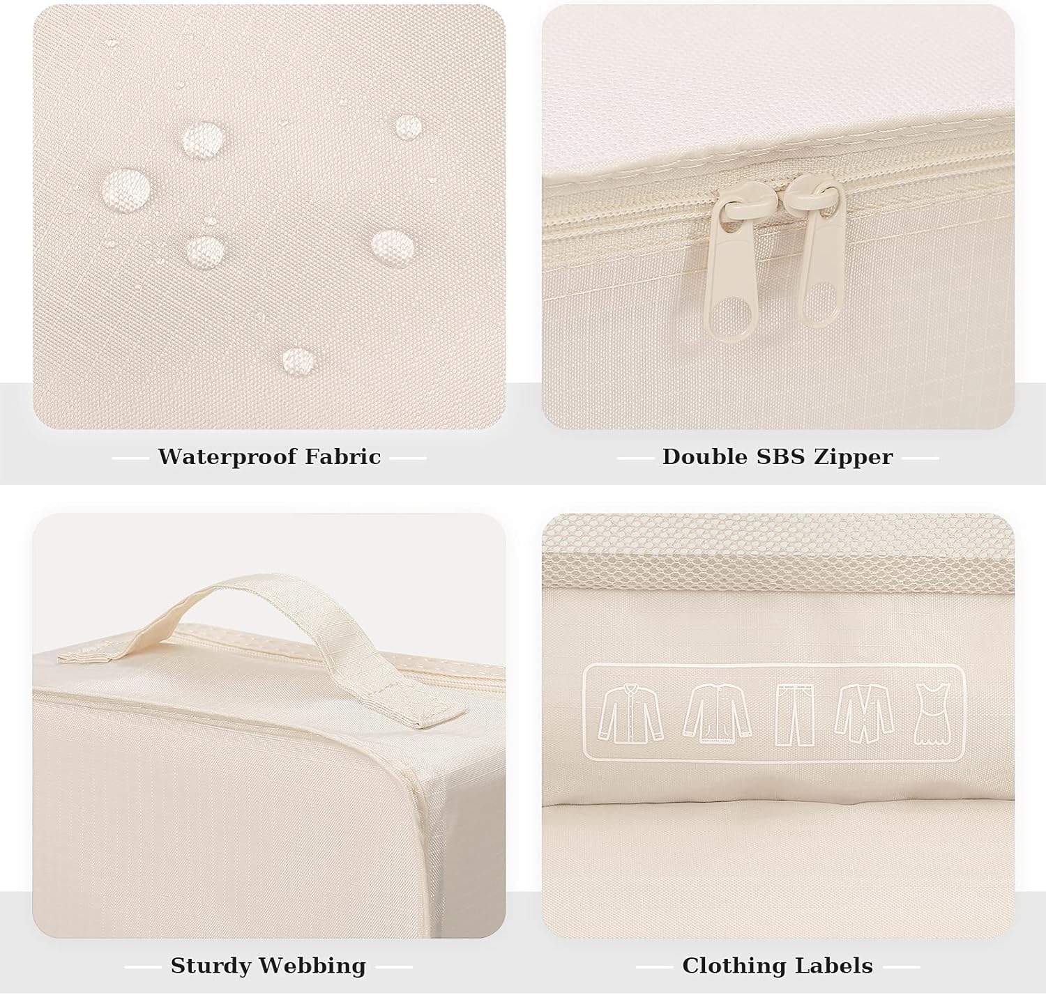 Mossio 6 Set Packing Cubes with Shoe Bag - Lightweight Travel Luggage Suitcase Organizers - Image 3