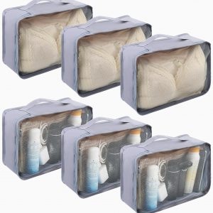 6 Pcs Packing Cubes Luggage Organizers Small Mesh Clothing Underwear Bag Foldable Laundry Bags for Travel Hiking Camping Backpacking