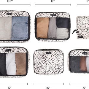 Jadyn Packing Cubes for Travel, 6-Piece Large Packing Cube Organizer Set for Suitcase, Duffel Bag, Luggage, Multiple Sizes Travel Essentials (Cheetah Spot)