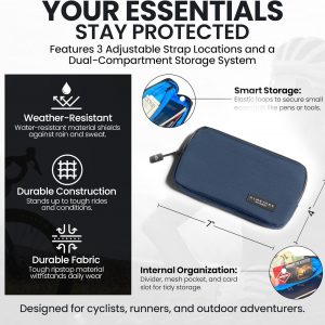 ALMSTHRE Ride Wallet 7”x4” | Waterproof Cycling Wallet for Phone, Cards & Essentials | Durable Ripstop Nylon – Fits Most Phones & Passports | Secure Storage for Biking & Travel