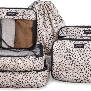 Jadyn Packing Cubes for Travel, 6-Piece Large Packing Cube Organizer Set for Suitcase, Duffel Bag, Luggage, Multiple Sizes Travel Essentials (Cheetah Spot)