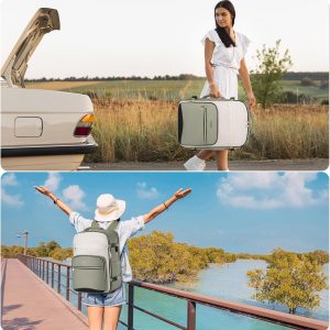 YAMTION 40L Large Travel Backpack for Women,Carry On Luggage with 4 Packing Cubes, Airline Approved Weekender Backpacks for Personal Items fits 17 Inch Laptop