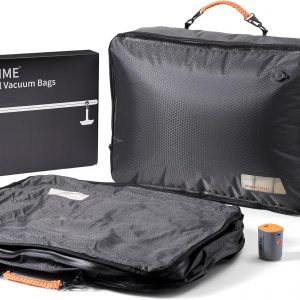 Apex Series Vacuum Bags for Travel Luggage with Wireless Pump, 180° Open, Reusable Compression Bags for Checked/Check In Luggage, Vacuum Seal Packing cube for Cloth (2Large+Pump)