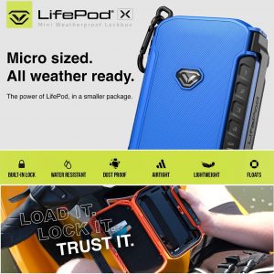 VAULTEK LifePod X Micro Weatherproof Electronic Lockbox Secure Travel Case Rugged Mini Portable Case with Backlit Keypad (Spark Blue)