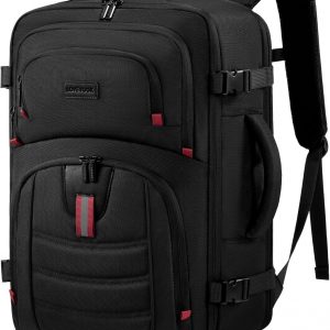 LOVEVOOK 50L Travel Backpack for Men, Airline Approved Carry On Luggage with 3 Packing Cubes, TSA Overnight Bags, Waterproof Personal Item Bag, Weekender Essentials Backpacks fits 18″ Laptop