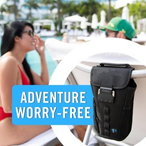 AquaVault Portable Travel Safe – Classic Anti-Theft, Nylon Cut-Resistant Lockbox for Beach, Pool, Hotel, and Outdoors (Black, Classic)