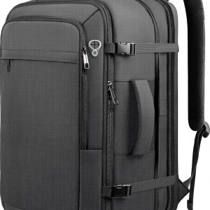 Carry on Backpack, Extra Large 40L-50L Travel Backpack TSA Approved, Expandable Laptop Bagpack, Water Resistant Bag Compatible with 17.3 inch Laptops, Black