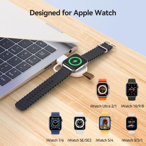 NEWDERY Charger for Apple Watch Magnetic USB C&USB A Portable Wireless iWatch Charger for Apple Watch Ultra 2/1 Series 10 9 8 7 6 5 4 3 2 1 SE, White