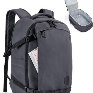BAGSMART Blast Travel Backpack, 15.6 Inch Carry On Backpack Flight Approved, TSA Approved Personal Item Travel Bag, Water Resistant Weekender Bag Luggage Daypack, Charcoal