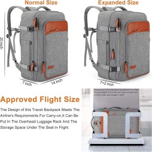 Travel Laptop Backpack,42L Carry on Luggage, Flight Approved Expandable Backpack,Business Anti Theft Weekender Bags for Women Men, Water Resistant Expandable Backpacks With 4 Packing Cubes