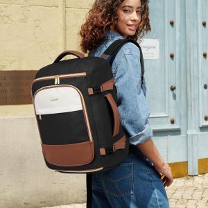 LOVEVOOK 40L Travel Backpack Carry on Flight Approved,Personal Item Bag with 3 Packing Cubes, Travel Backpack Bag for Women Fits 17″ Laptop, Water-resistant Carry On Backpack for Airplanes